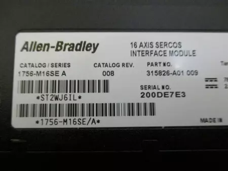 Allen-Bradley 1756-M16SE SER.A ControlLogix 16-Axis Sercos Interface Module 