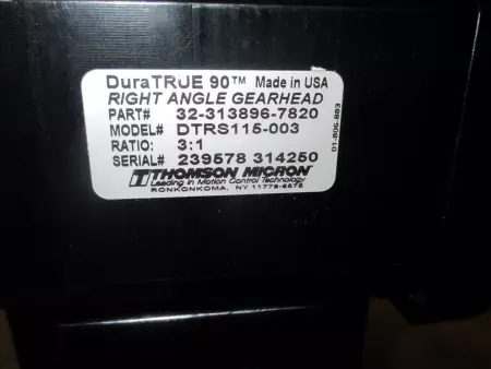 Thomson Micron 32-313896-7820 DuraTRUE 90™ Right Angle Gearbox, Ratio 3:1 