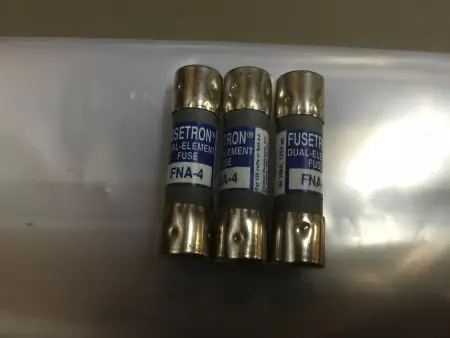 NEW BUSSMANN FNA-4 DUAL-ELEMENT INDICATING FUSE A4/125V Lot of 3