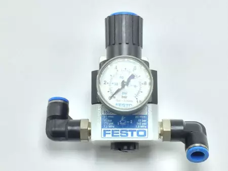  FESTO LRP-1/4-10 159502 PRECISION PRESSURE REGULATOR 1-10BAR W/GAUGE 