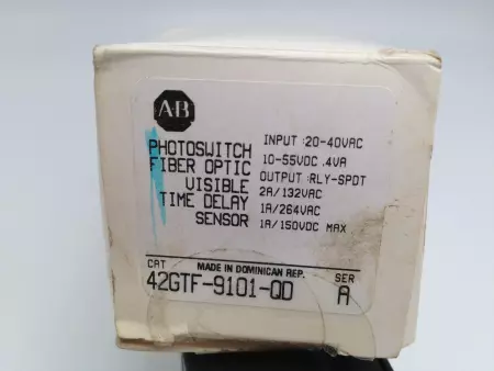 NEW ALLEN BRADLEY 42GTF-9101-QD PHOTOSWITCH TIME DELAY SENSOR, SERIES A 