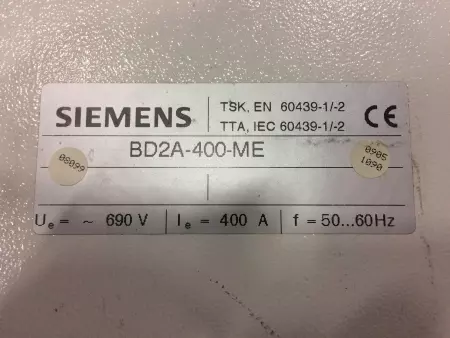 Siemens BD2A-400-ME Central Feeder Unit 