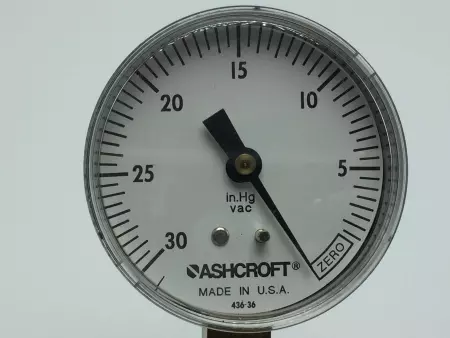 ASHCROFT 0-30IN HG 2.5IN PRESSURE GAUGE 0-30IN HG VAC, 1/4IN NPT 