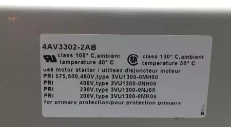  SIEMENS 4AV3302-2AB POWER SUPPLY TRANSFORMER (TESTED) 