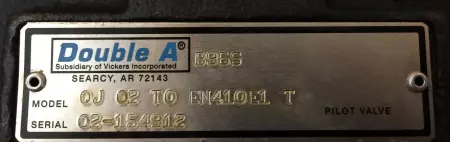 DOUBLE A QJ-02-T0-EN410E1-T B96S DIRECTIONAL CONTROL PILOT VALVE 