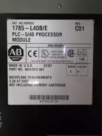   1785-L40B Allen Bradley PLC-5/40 Processor Module - 1785-L40B Series E - In Ge