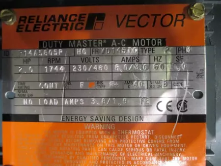 Reliance Electric P14A5805P Gearmotor 2HP W/ Winsmith Gear Reducer 924MDT 