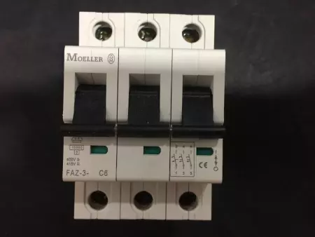 MOELLER FAZ-3-C6 MINIATURE CIRCUIT BREAKER 6 AMP 10KVA 