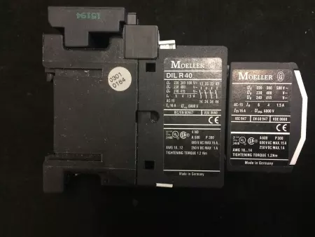  MOELLER DIL R 40 - RC B DIL 250 - 04 DIL CONTACTOR DIL R 40, CONTACT BLOCK 04 D
