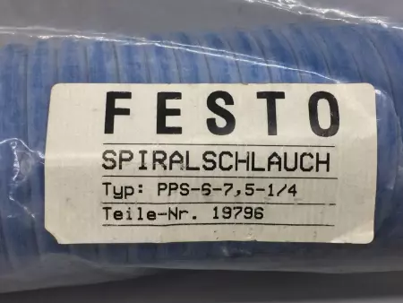 NEW Festo PPS-6-7,5-1/4 Spiral Plastic Tubing w/2 Rotatable Fittings 19796 