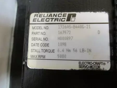 Reliance Electric 1326AS-B440G-21 Electro-Craft® Servo Motor, 2kW 