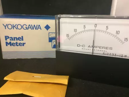 NEW YOKOGAWA 251301DRDR8JDR PANEL METER DC AMPS, -15 TO 15, MODEL# 612233-12W, W