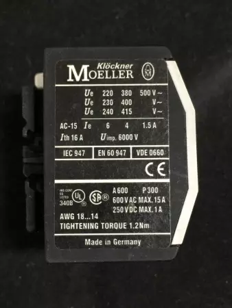 MOELLER 22-DIL M Auxiliary Contact TESTED 