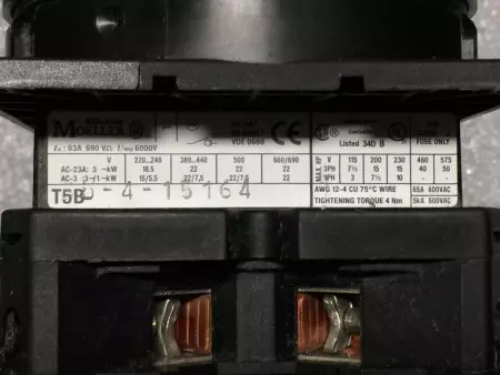 MOELLER T5B-4-15164 ROTARY CAM SWITCH 63A/690VAC 