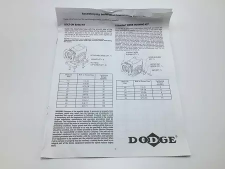 NEW DODGE 1720MTR14 MOTOR ADAPTER TIGEAR 2 