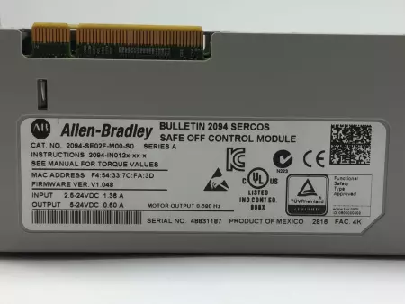 ALLEN BRADLEY 2094-SE02F-M00-S0 SER.A KINETIX 6200 CONTROL MODULE 