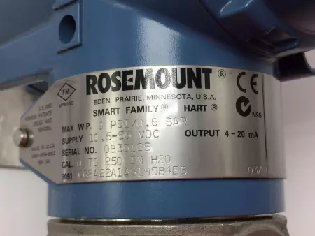 Rosemount 3051CG2A22A1AS1M5B4E5 Smart Pressure Transmitter W/ Diaphragm Seal 