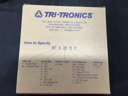 TRI-TRONICS F-A-72TRP FIBER OPTIC SENSOR LIGHT GUIDE 