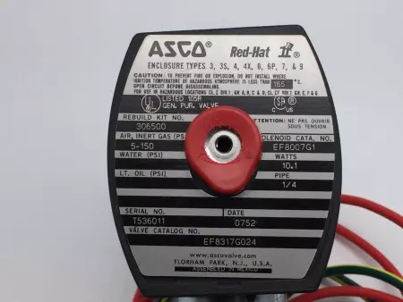 NEW ASCO EF8317G024 RED-HAT II 3-WAY SOLENOID VALVE 110/120VAC 