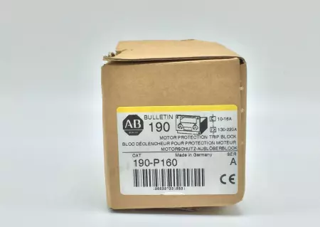 NEW ALLEN BRADLEY 190-P160 MOTOR PROTECTION TRIP BLOCK 10-16A SER A PN 190-P160 