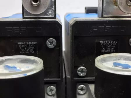 Festo MFH-5/2-D-3-C-LR-ZP-P-D-3 Solenoid 2-Valve Assy W/Manifold & Regulator 