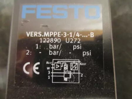  FESTO VERS.MPPE-3-1/4 Proportional Pressure Regulator, 122890 